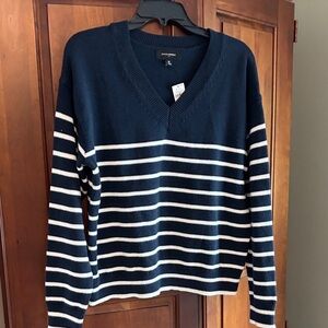 Banana Republic, navy and white striped sweater – never worn! Tags still on!